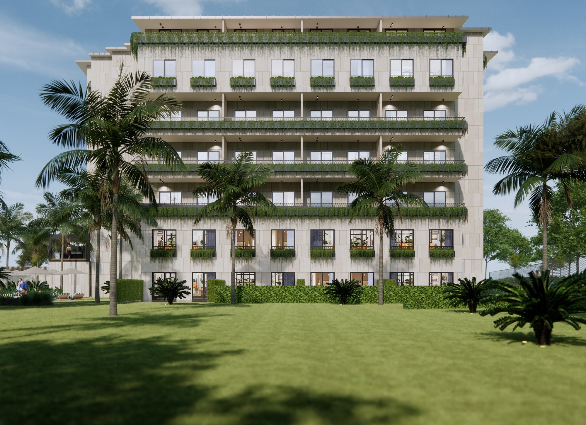 Notable Property For Sale In Istanbul - Main view of the apartment block and garden