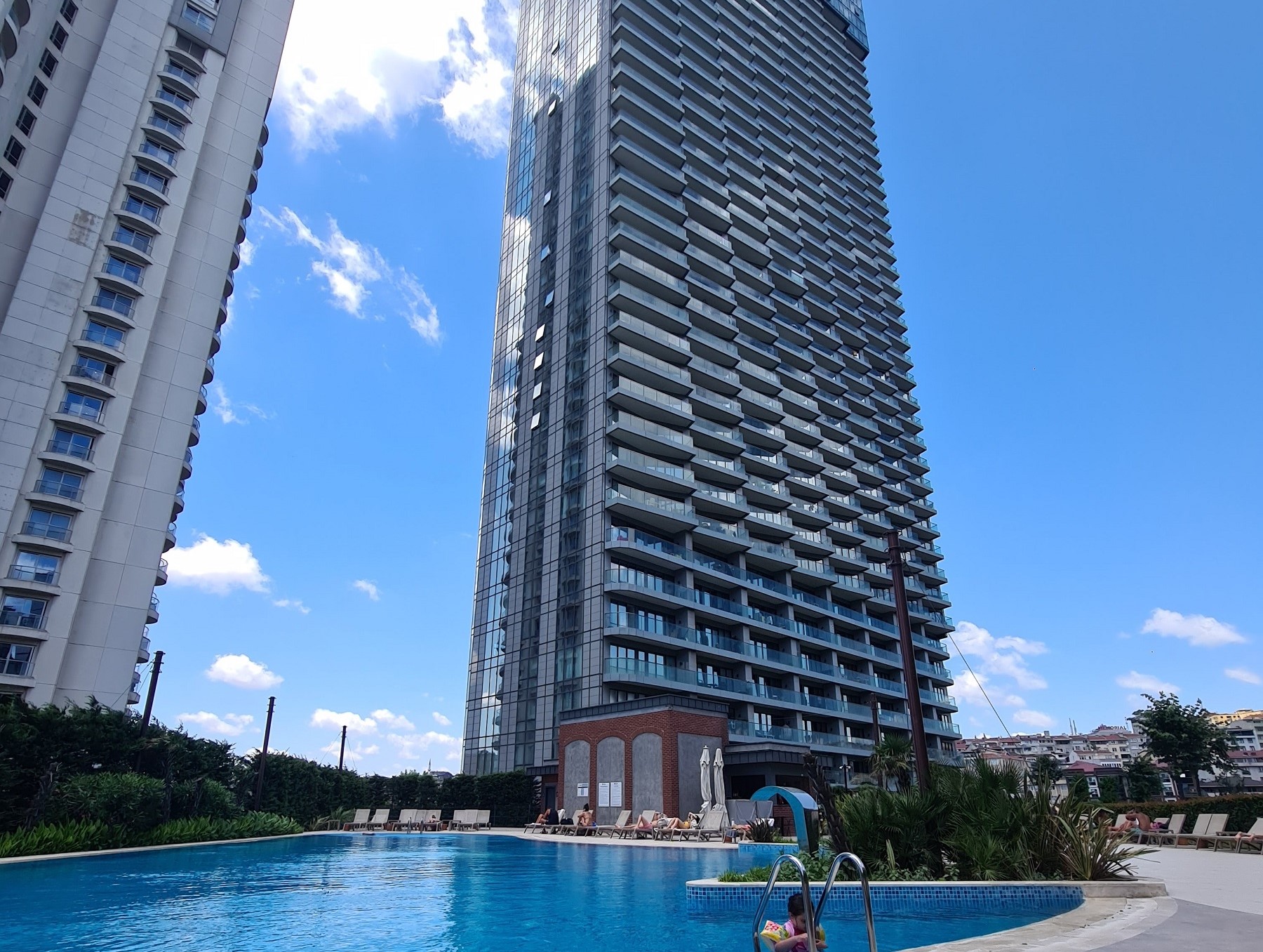 Ultra-Modern City Centre Istanbul Property For Sale - Main complex view and outdoor pool