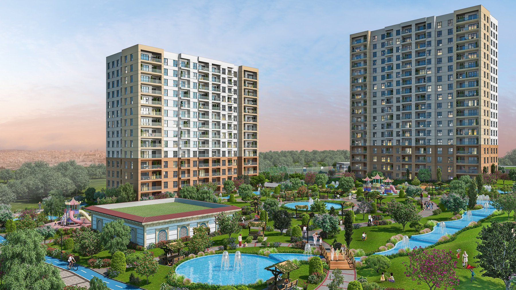 Luxury Lake View Istanbul Properties For Sale - A modern, social complex