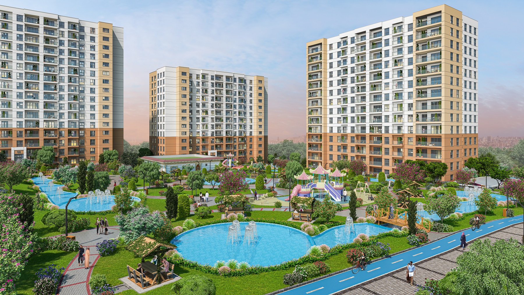 Luxury Lake View Istanbul Properties For Sale - Main view of the stunning complex