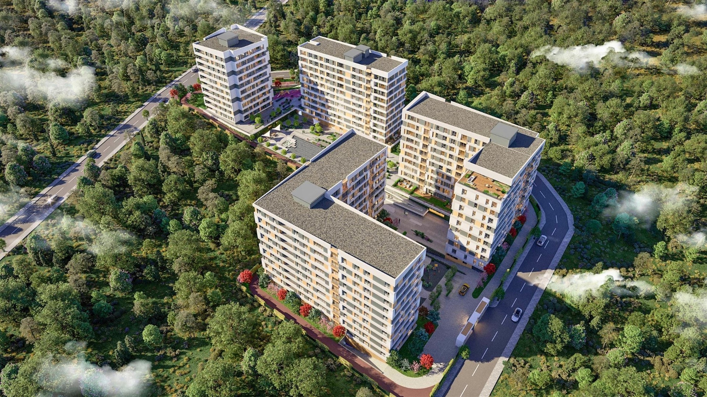 High-End Off-Plan Istanbul Properties For Sale - Arial view over the entire complex