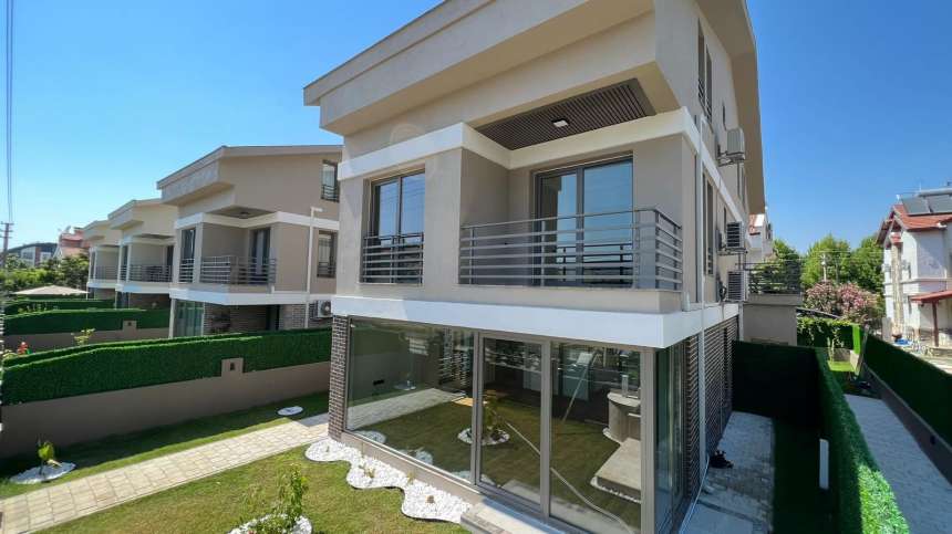 A Spacious Semi-Detached Triplex Villa For Sale In Fethiye - Main view of the triplex villa and private garden