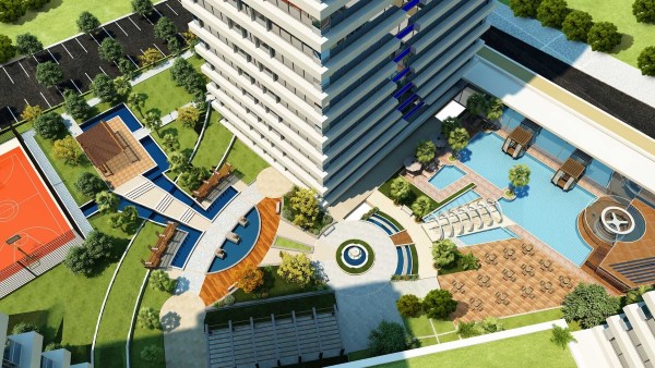 Near Completion Luxury Apartments For Sale in Istanbul - Aerial complex view