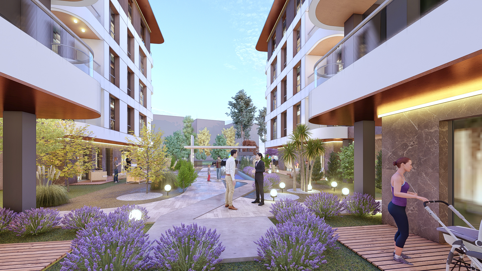 Great Location Property For Sale In Istanbul - Social areas with pretty landscaped gardens