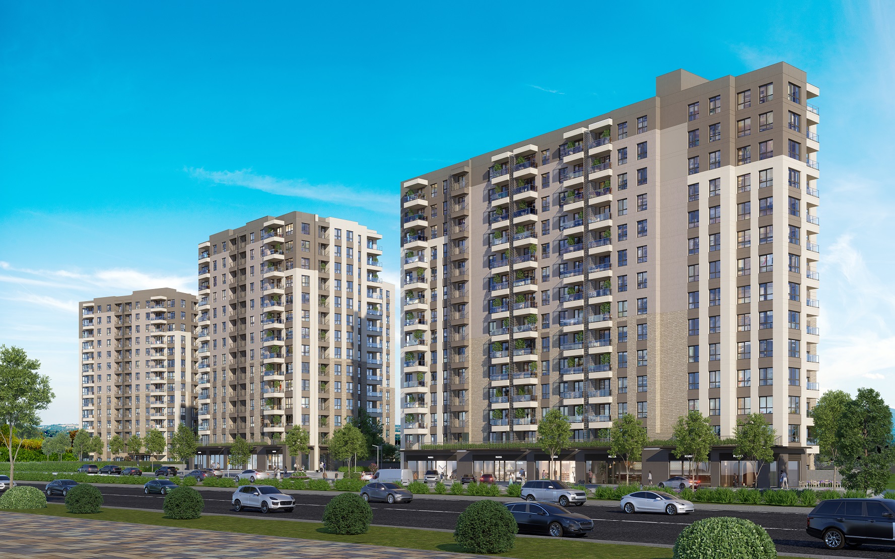 Off-Plan Luxurious Istanbul Asian Apartments For Sale - Main view of the large complex
