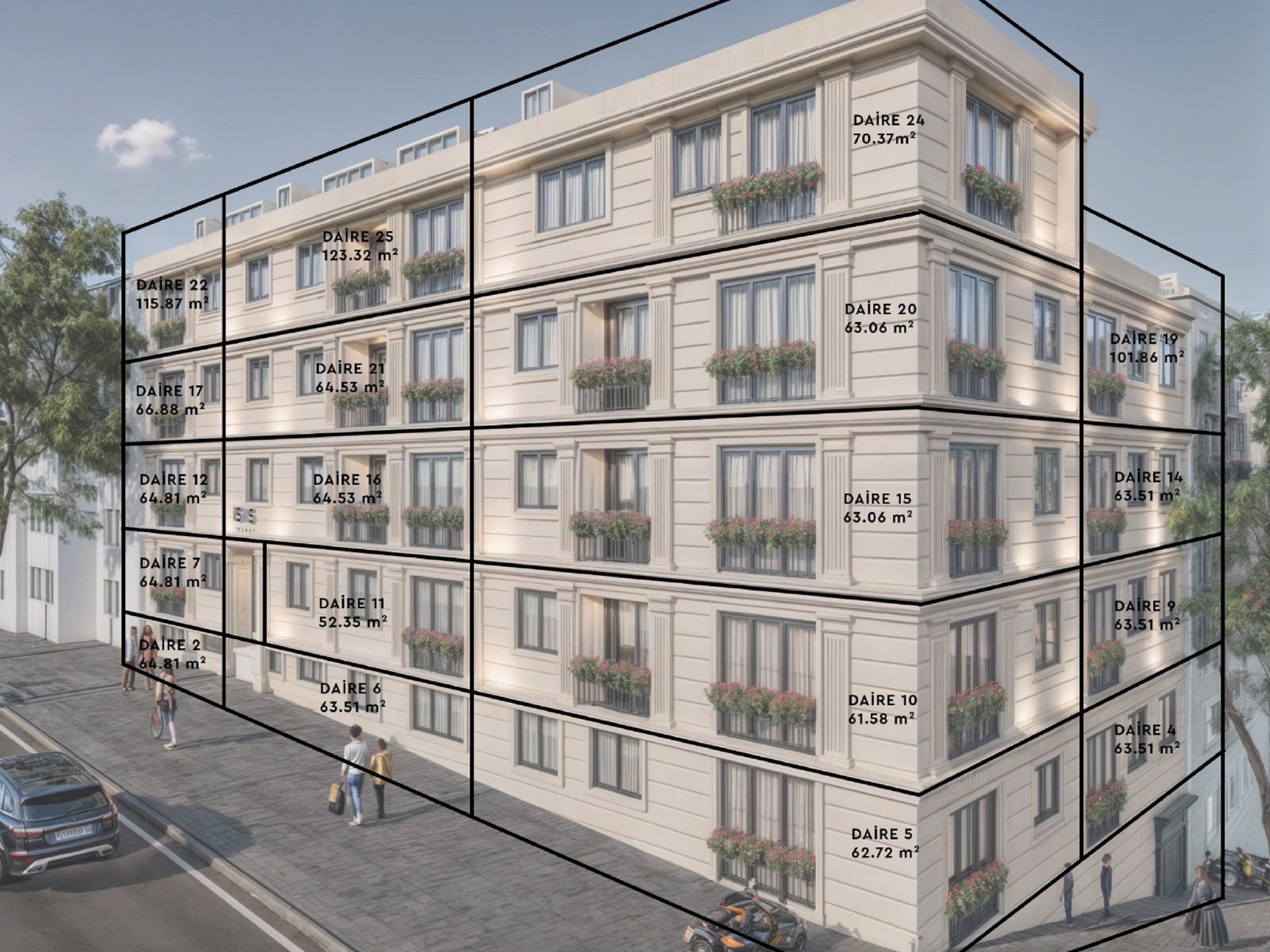 Spacious Investment Properties In Istanbul City Centre For Sale - Main view of the apartment block