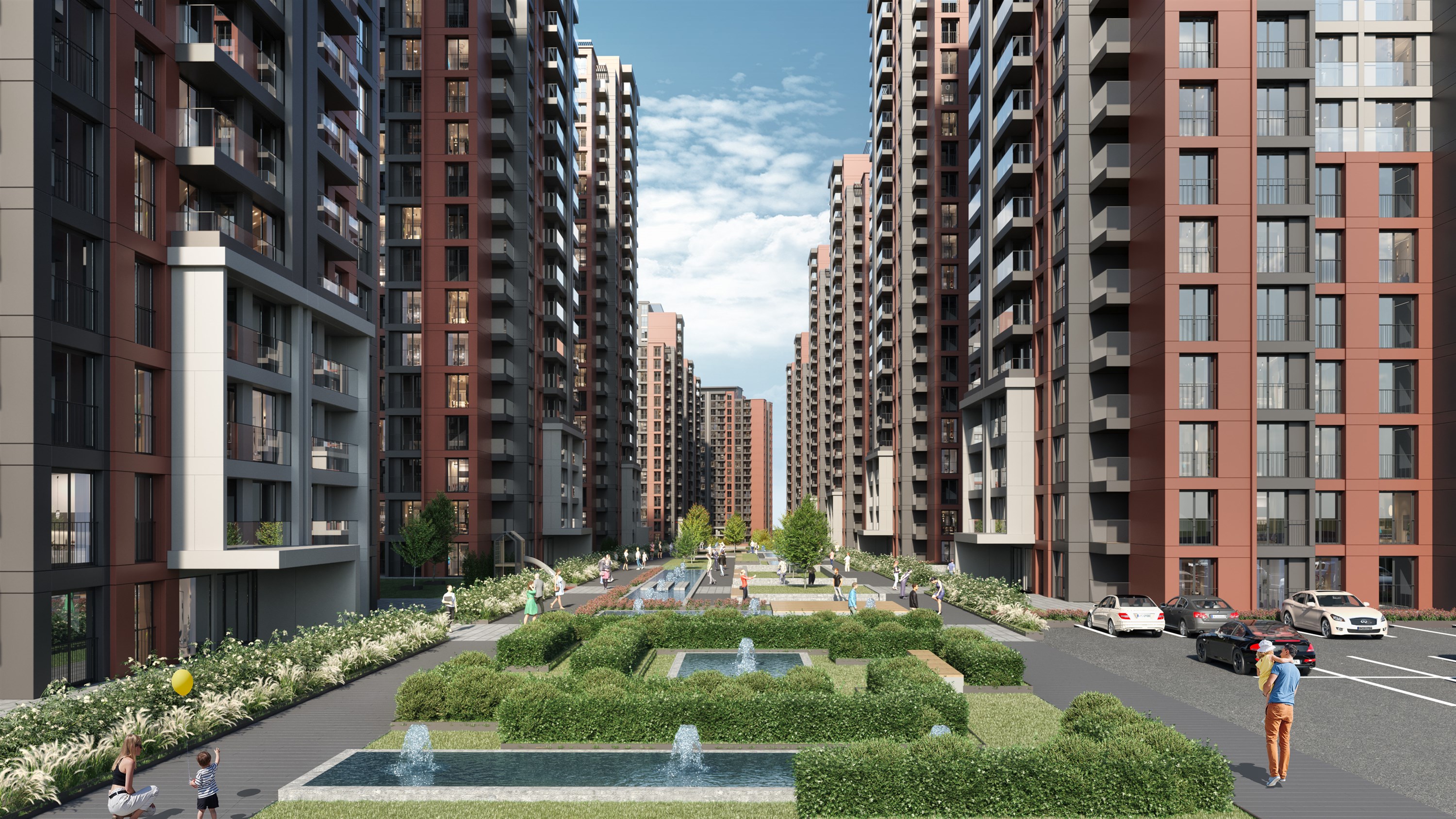 Impressive Istanbul Apartments For Sale With Many On-Complex Facilities - A modern apartment and shopping complex