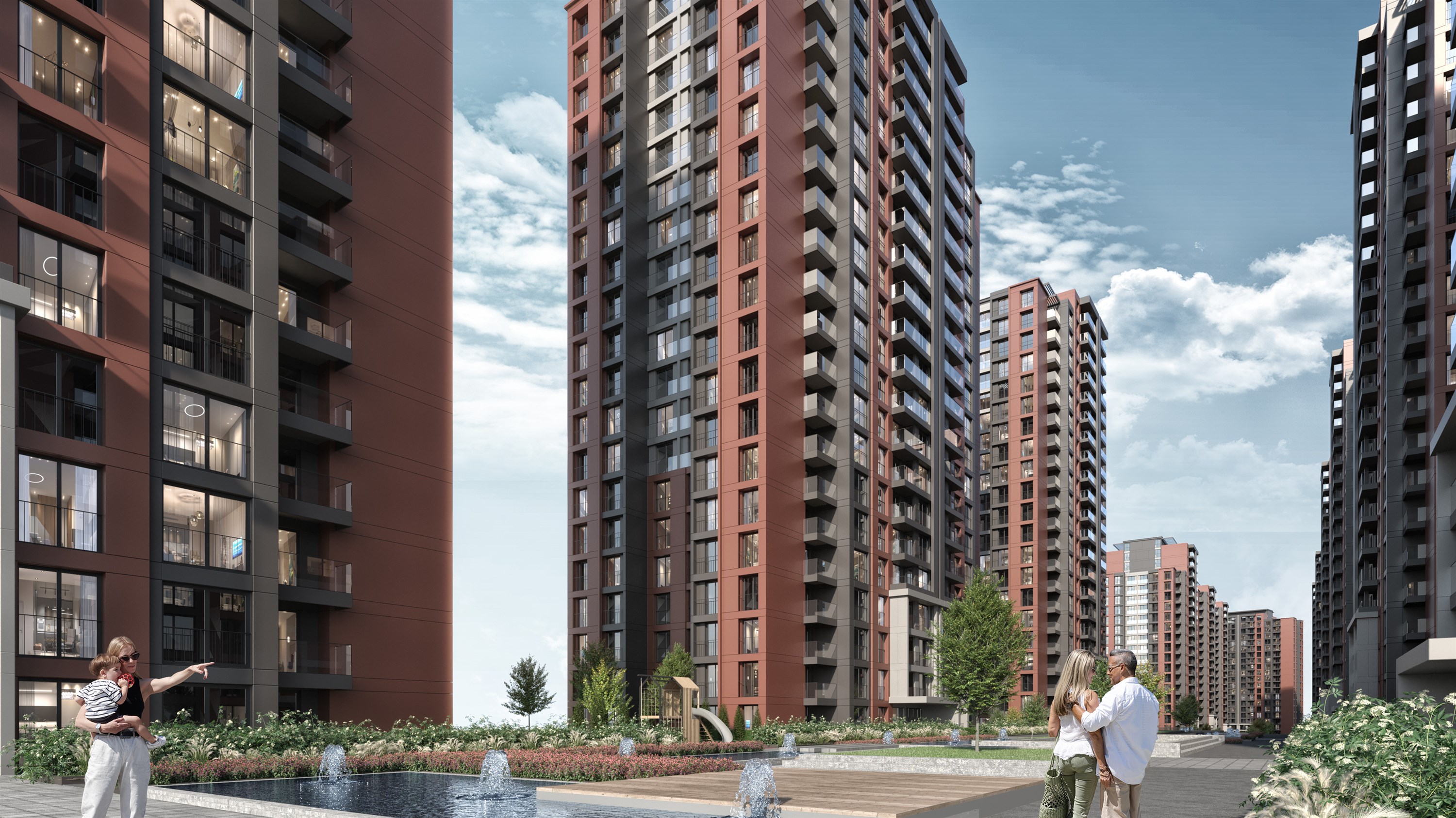 Impressive Istanbul Apartments For Sale With Many On-Complex Facilities - 2 and 3 bedroom apartment options and social outdoor areas