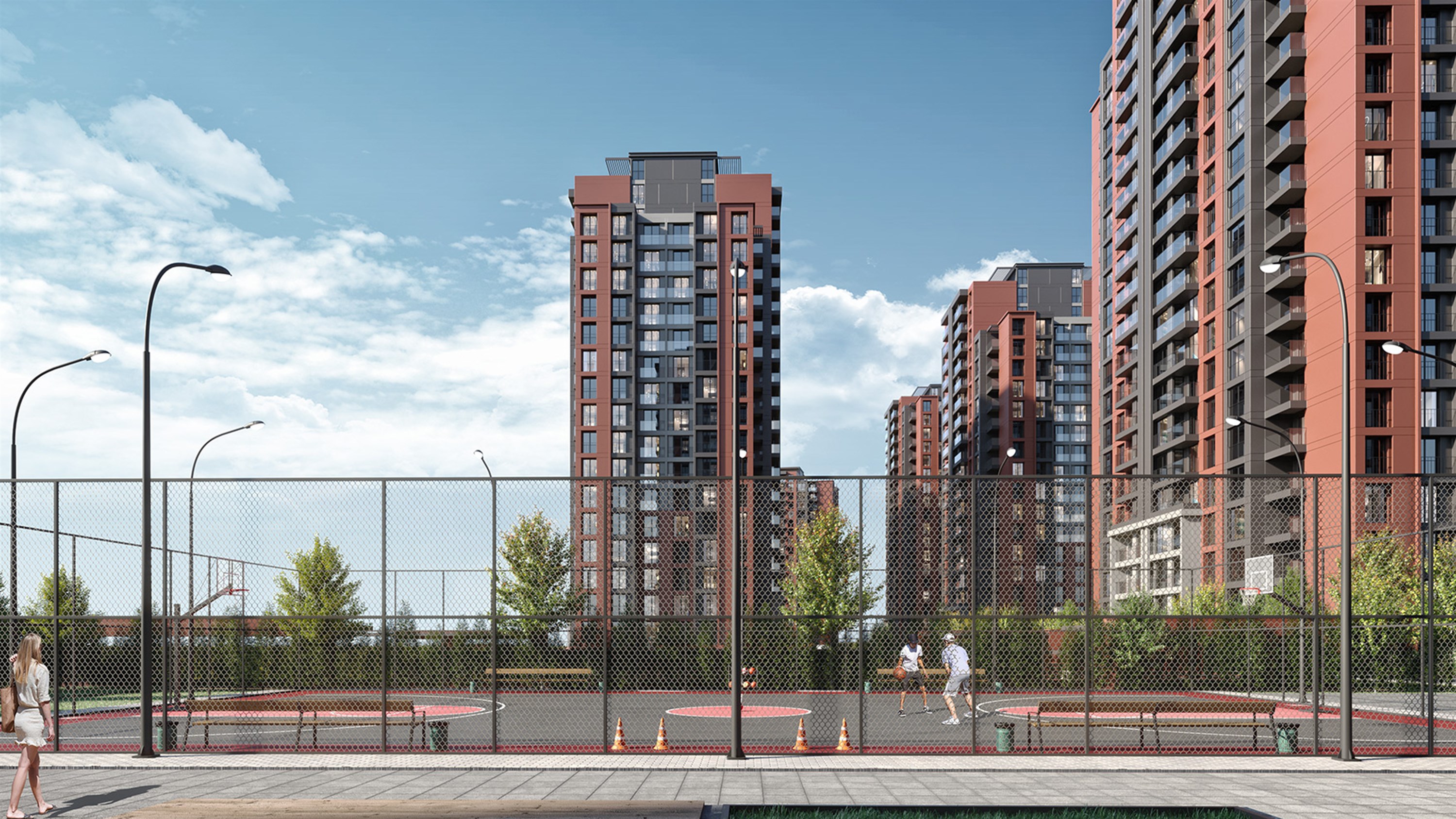 Impressive Istanbul Apartments For Sale With Many On-Complex Facilities - Tennis and Basketball courts