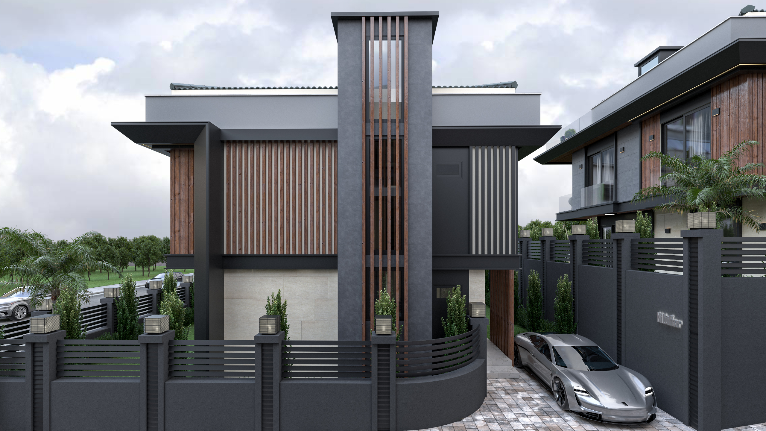 Istanbul Sea View Smart-Home Villas For Sale in Buyukcekmece - Private driveway parking