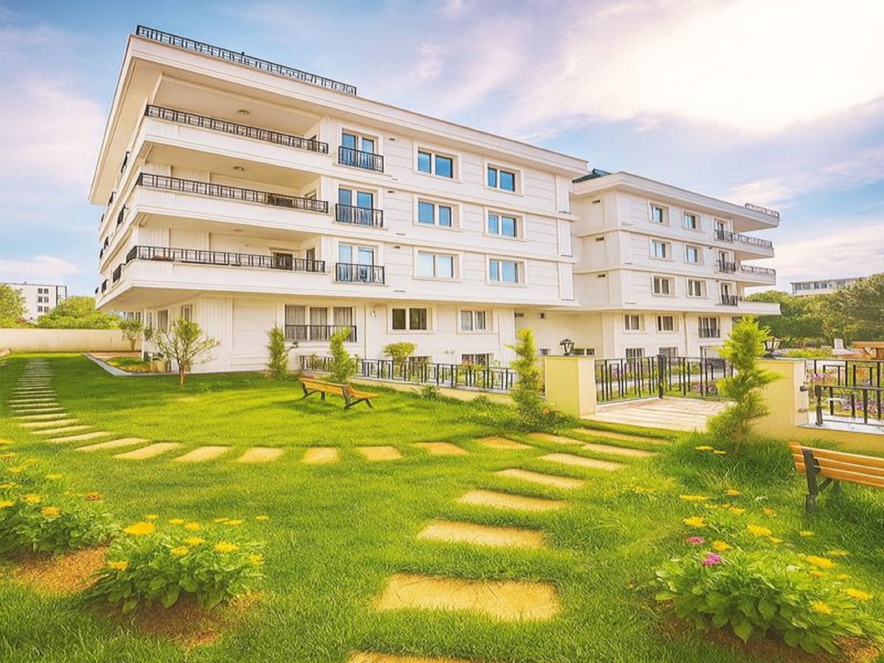 Superior Residence Apartments For Sale In Istanbul - Lush social gardens