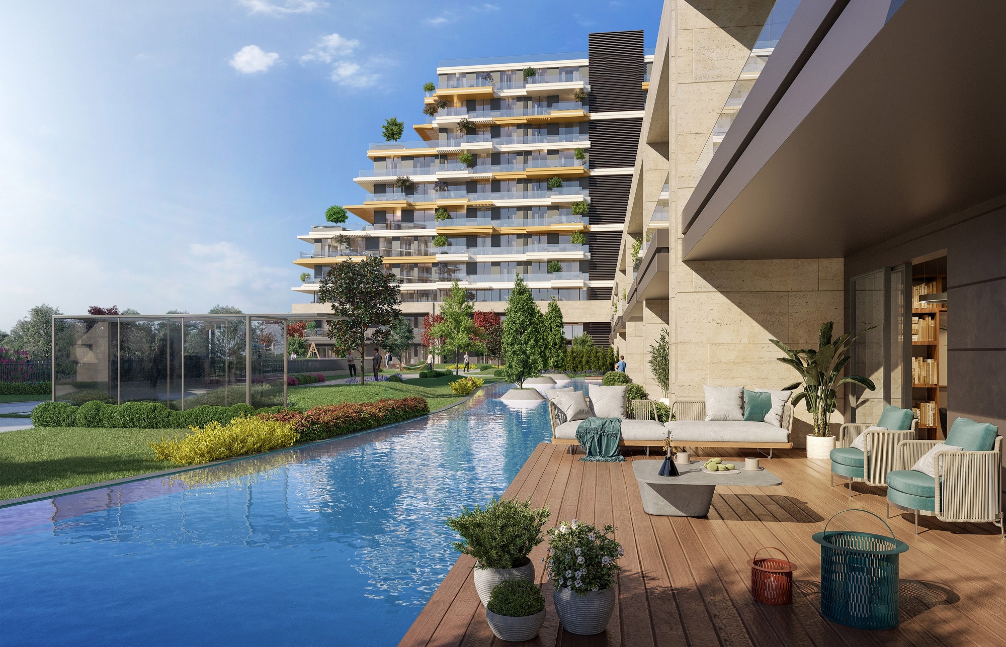 Luxury Istanbul Asia Apartments & Commercial Units For Sale - Water features in the garden