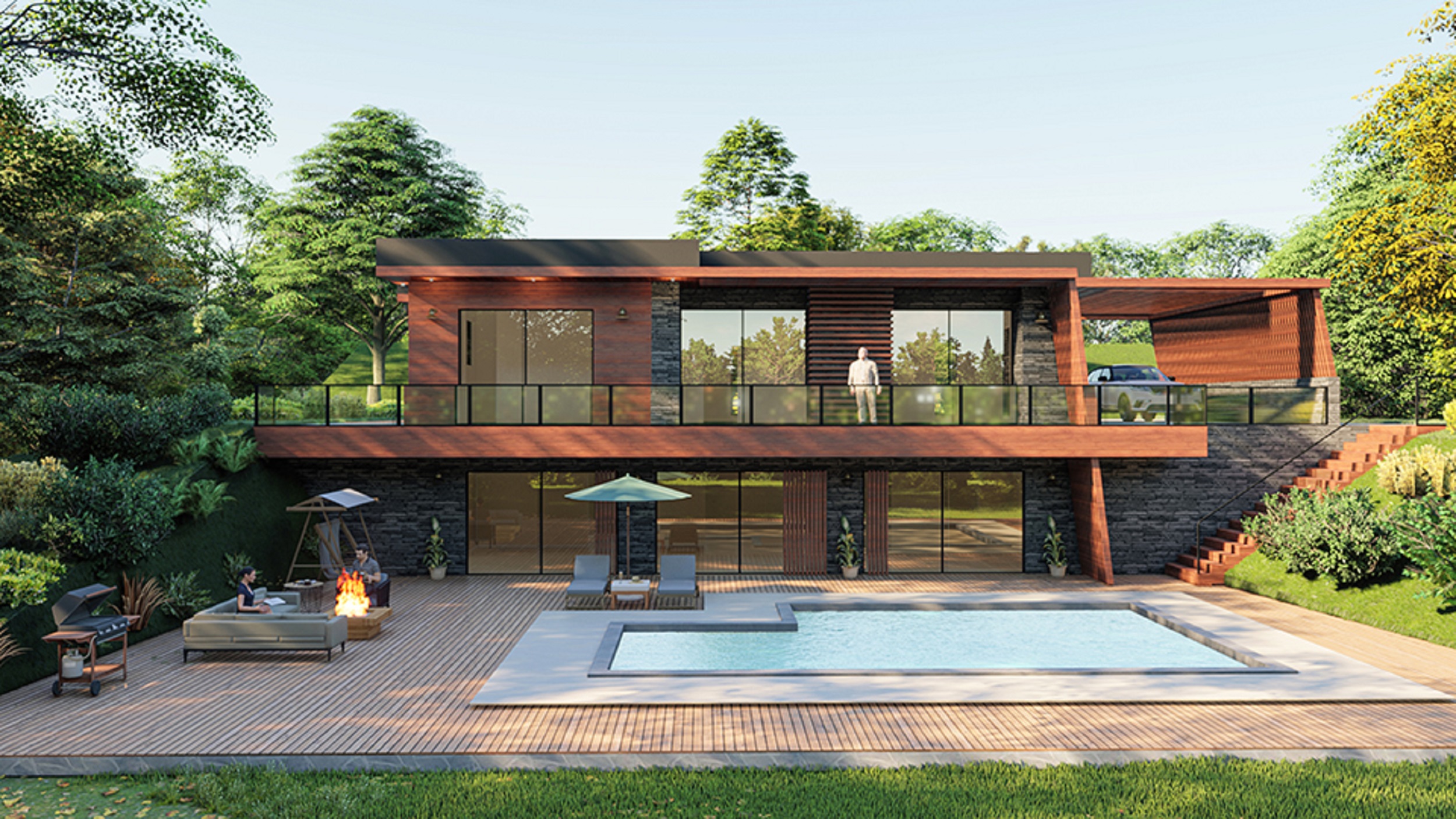 Striking Villas in Arnavutkoy, Istanbul For Sale - Ultra-modern villas with pool and garden