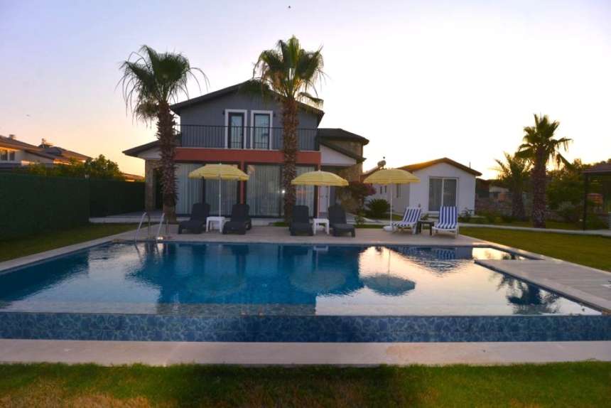 An Immaculate Fethiye Investment Property For Sale - Main view of the duplex villa, private pool and annex