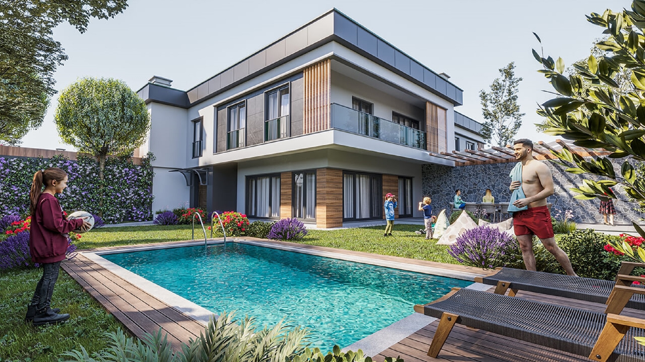 Ready-To-Move Smart Home Villas For Sale in Silivri, Istanbul - Stunning triplex villa with a private garden and pool