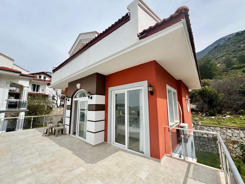 Detached Triplex Fethiye Property For Sale - Large roof terrace with valley views