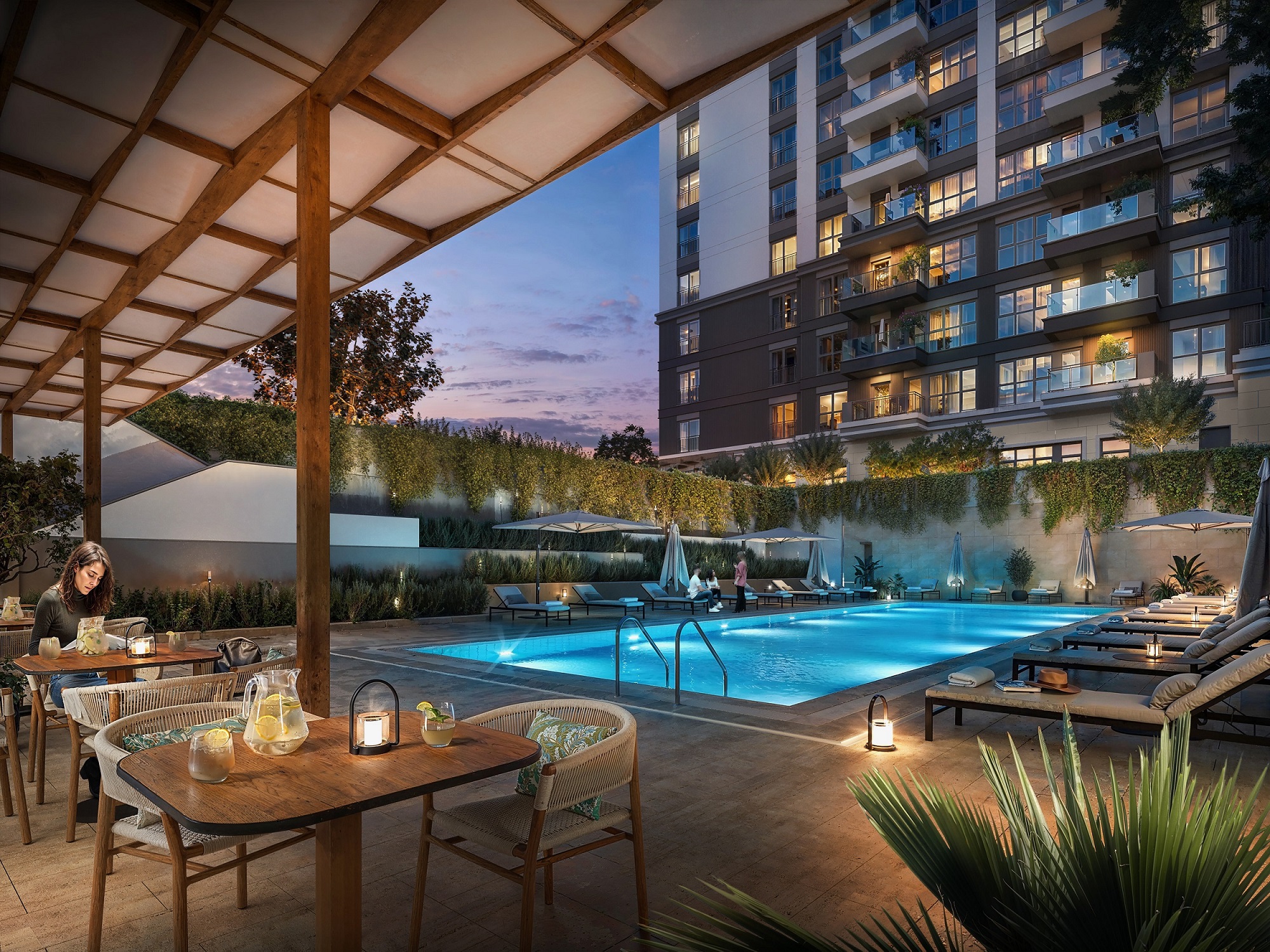 Lakeside Property For Sale In Kucukcekmece, Istanbul - Beautiful sun terraces and seating areas