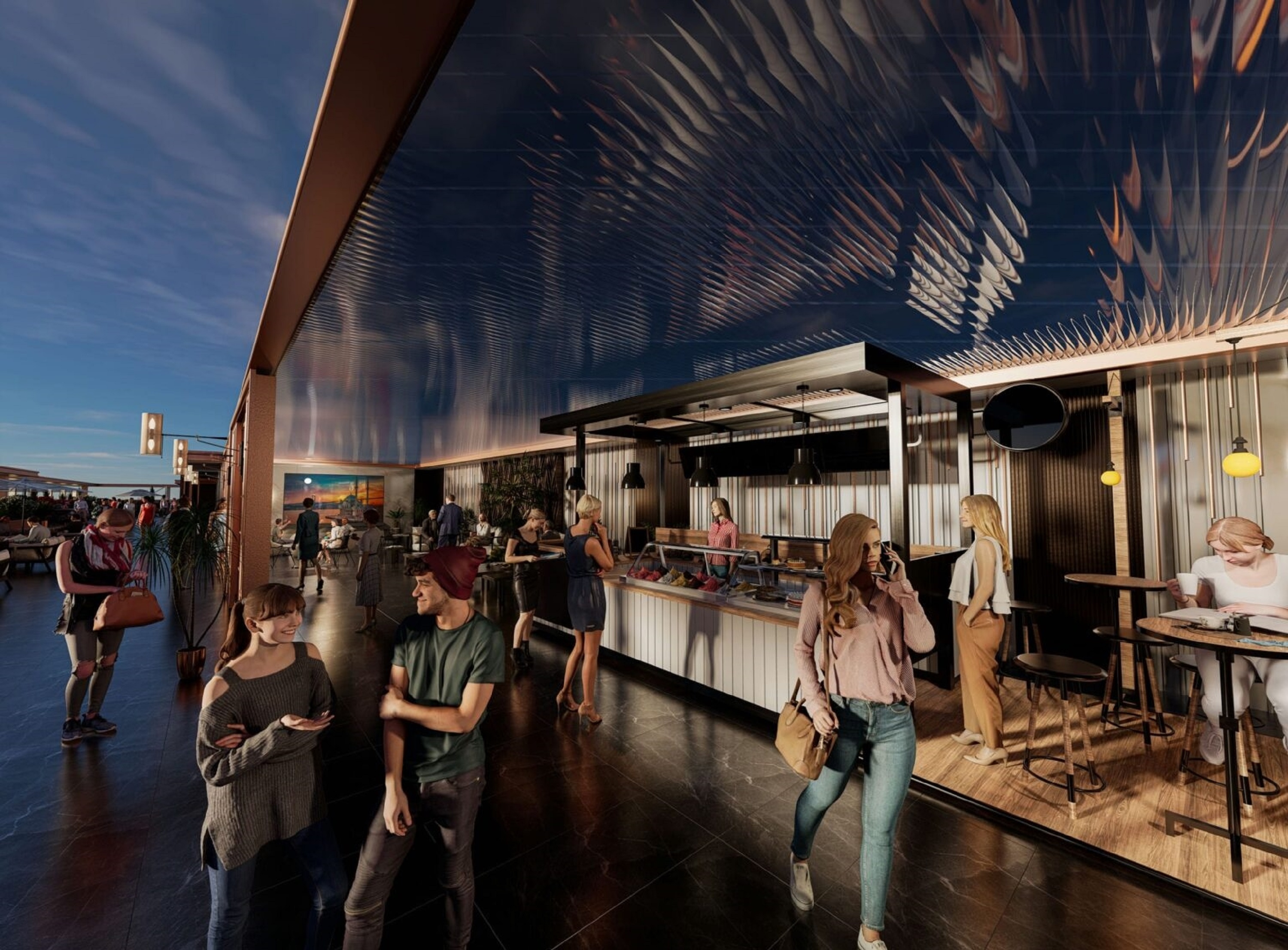 Dramatic Off-Plan Istanbul Property For Sale in Avcilar, Istanbul - Cafes and communal seating areas in the complex