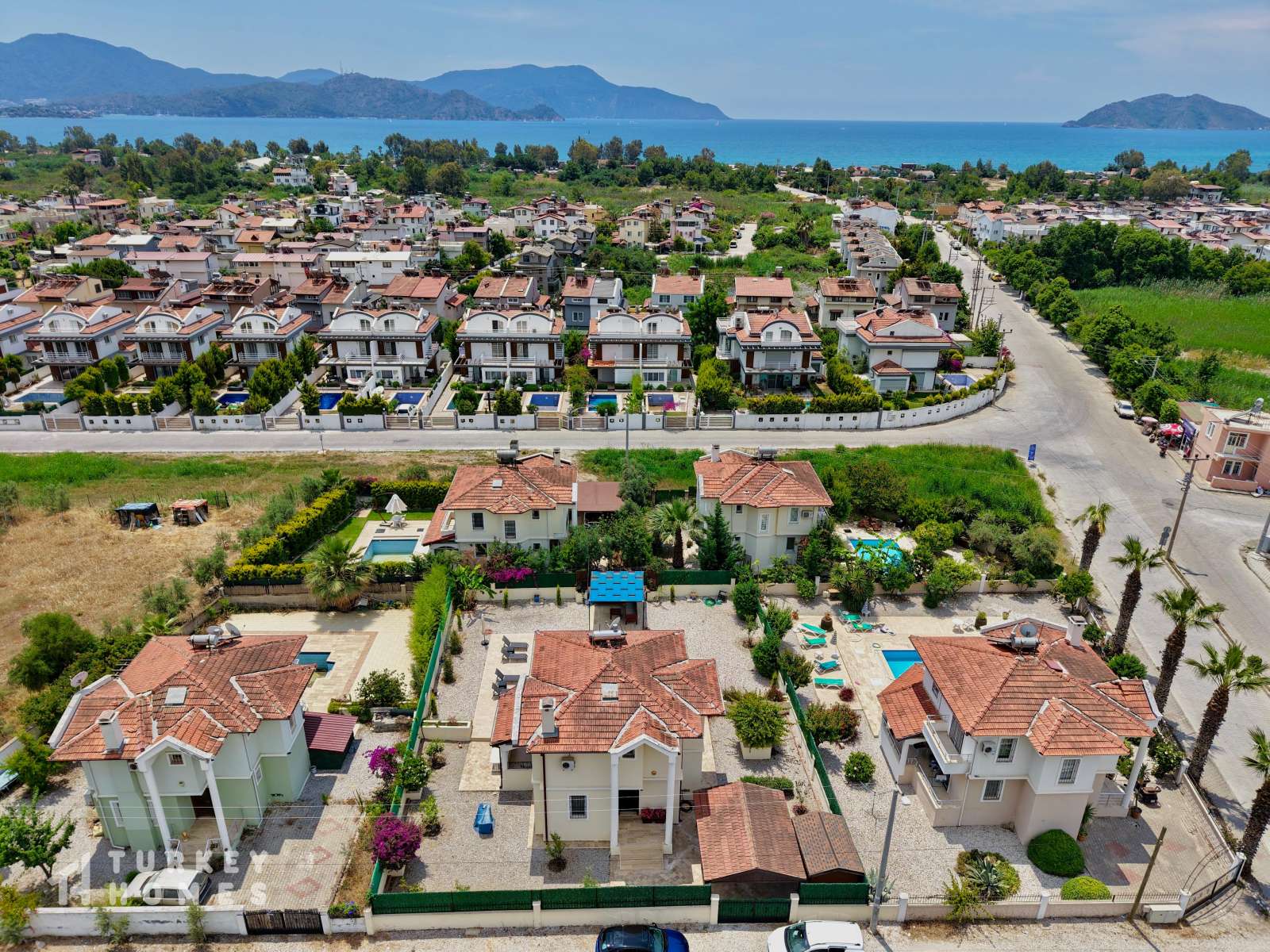 A Charming Detached Calis Villa For Sale - Arial view over the local area