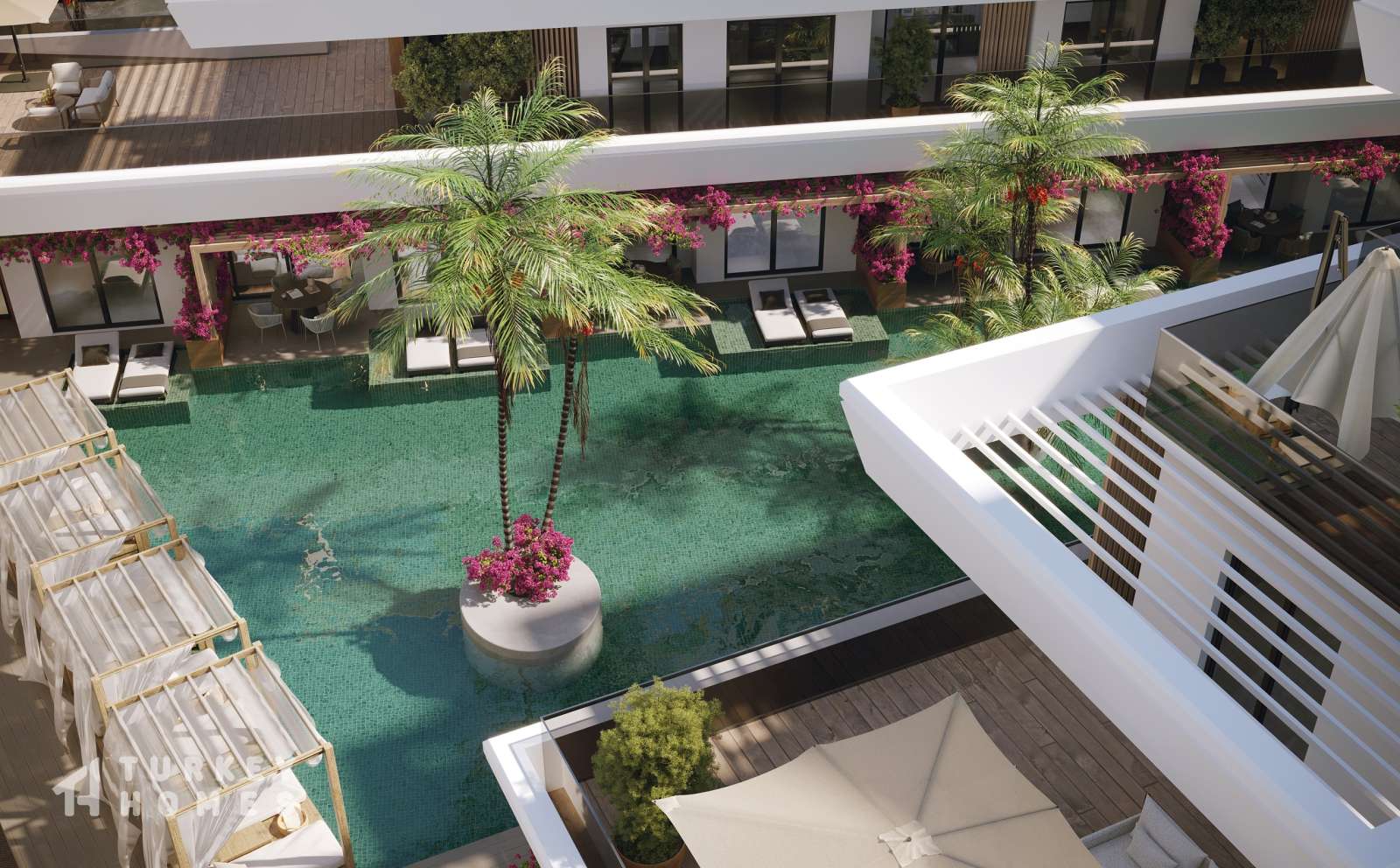 Striking Investment Properties In Antalya For Sale - Large communal swimming pool