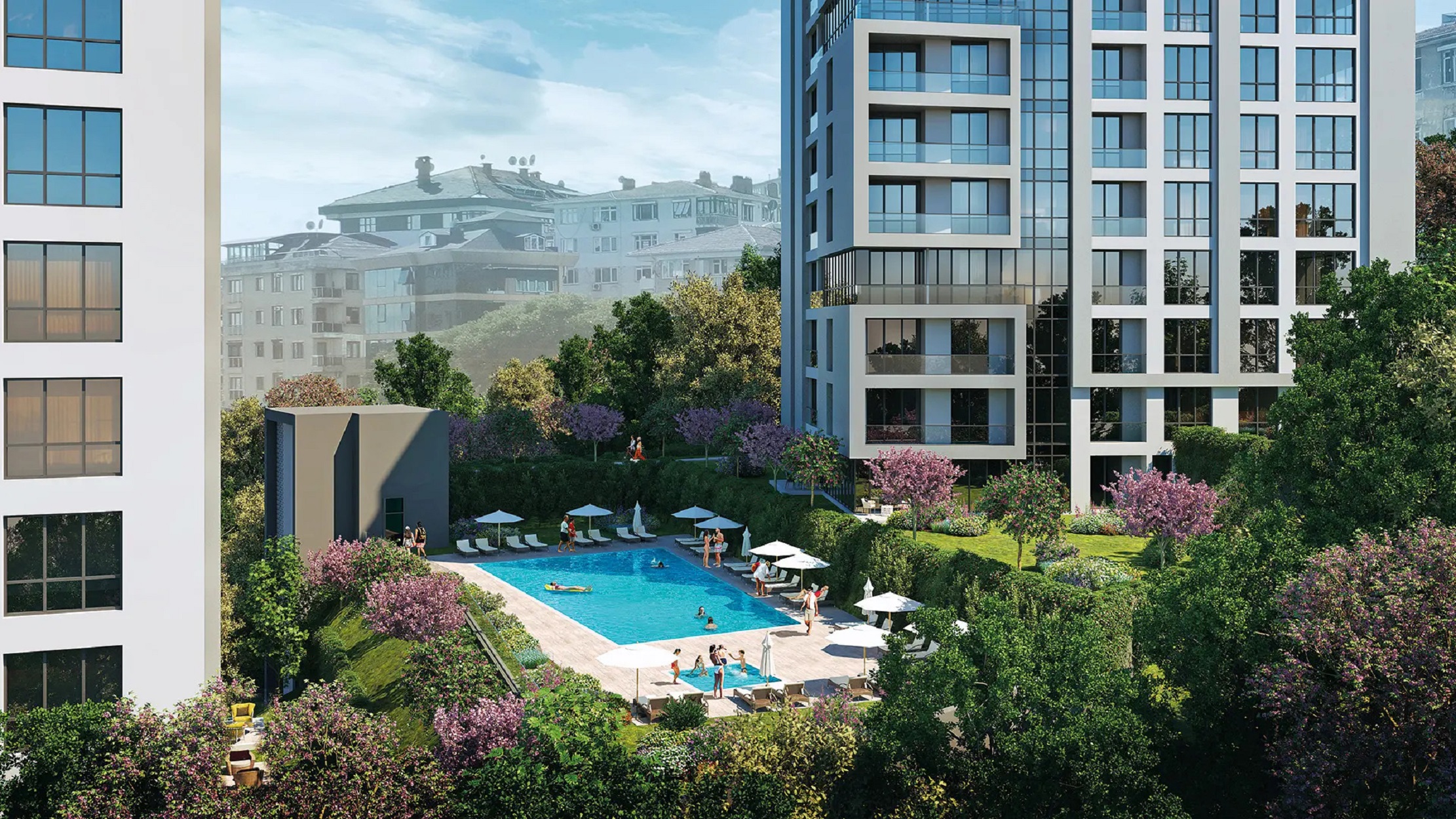 Impressive Istanbul City Centre Properties For Sale - Communal swimming pool