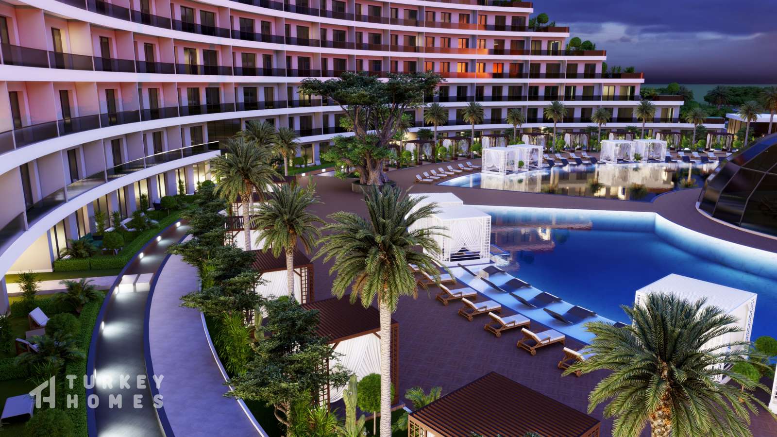 Ultra-Modern Investment Properties For Sale In Altintas, Antalya - Plenty of social exterior areas