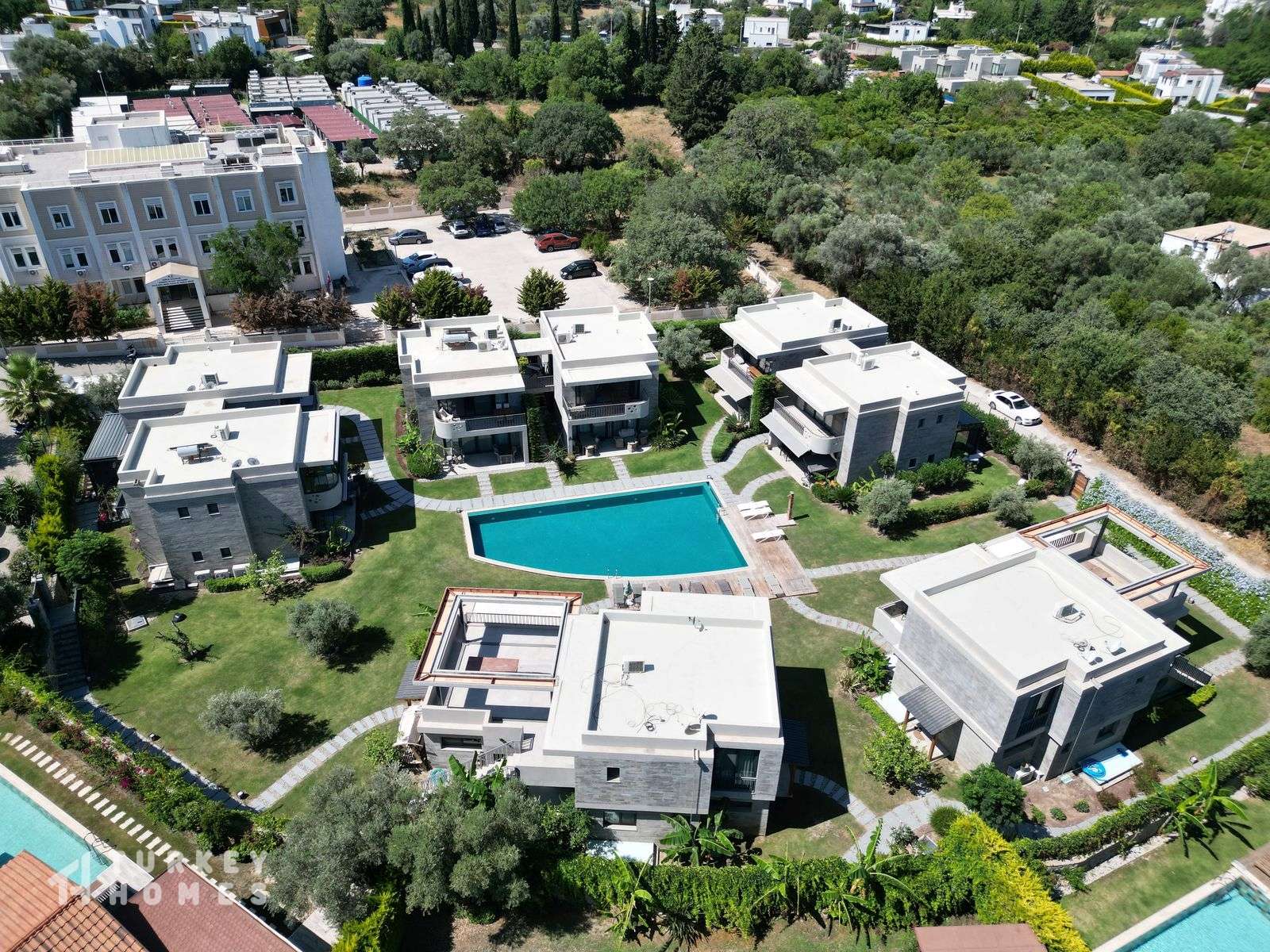 Idyllic Apartment In Bodrum For Sale - Arial view over the entire boutique complex