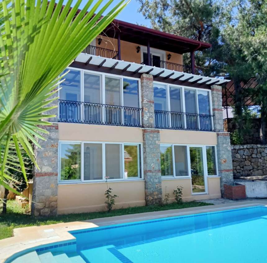 Sprawling Triplex Fethiye Villa For Sale In Ovacik - Pool with steps for easy access