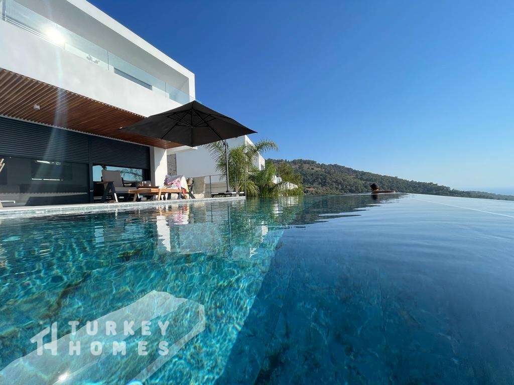 Ultra-Modern Sea View Fethiye Villa In Faralya For Sale - Luxury private infinity pool