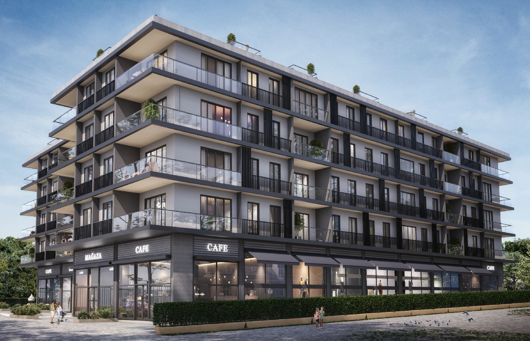 Sizeable Istanbul Duplex Apartments For Sale In Kagithane - Ground floor cafes and restaurants