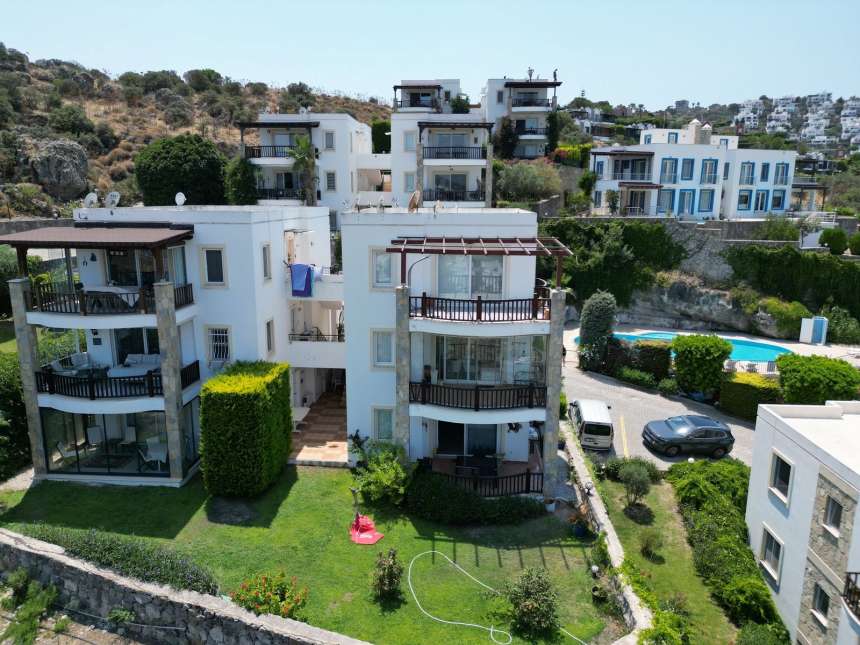 A Sea & Nature View Apartment In Bodrum For Sale - Complex with social gardens