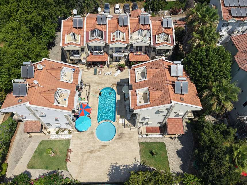 Ready-To-Move Semi-Detached Villa For Sale In Fethiye - Arial view over the complex