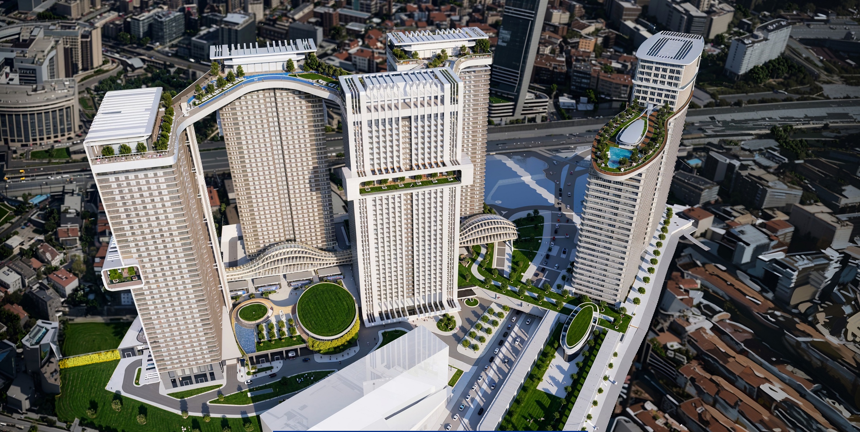 Deluxe Off-Plan Istanbul Apartments For Sale In Sisli - Arial view over the whole complex