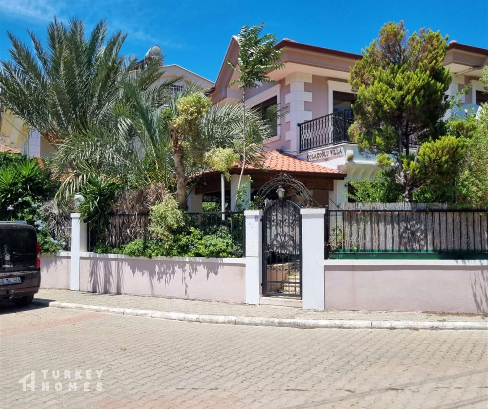Charming Marmaris Property For Sale In Icmeler - Main view of the villa and gated entrance