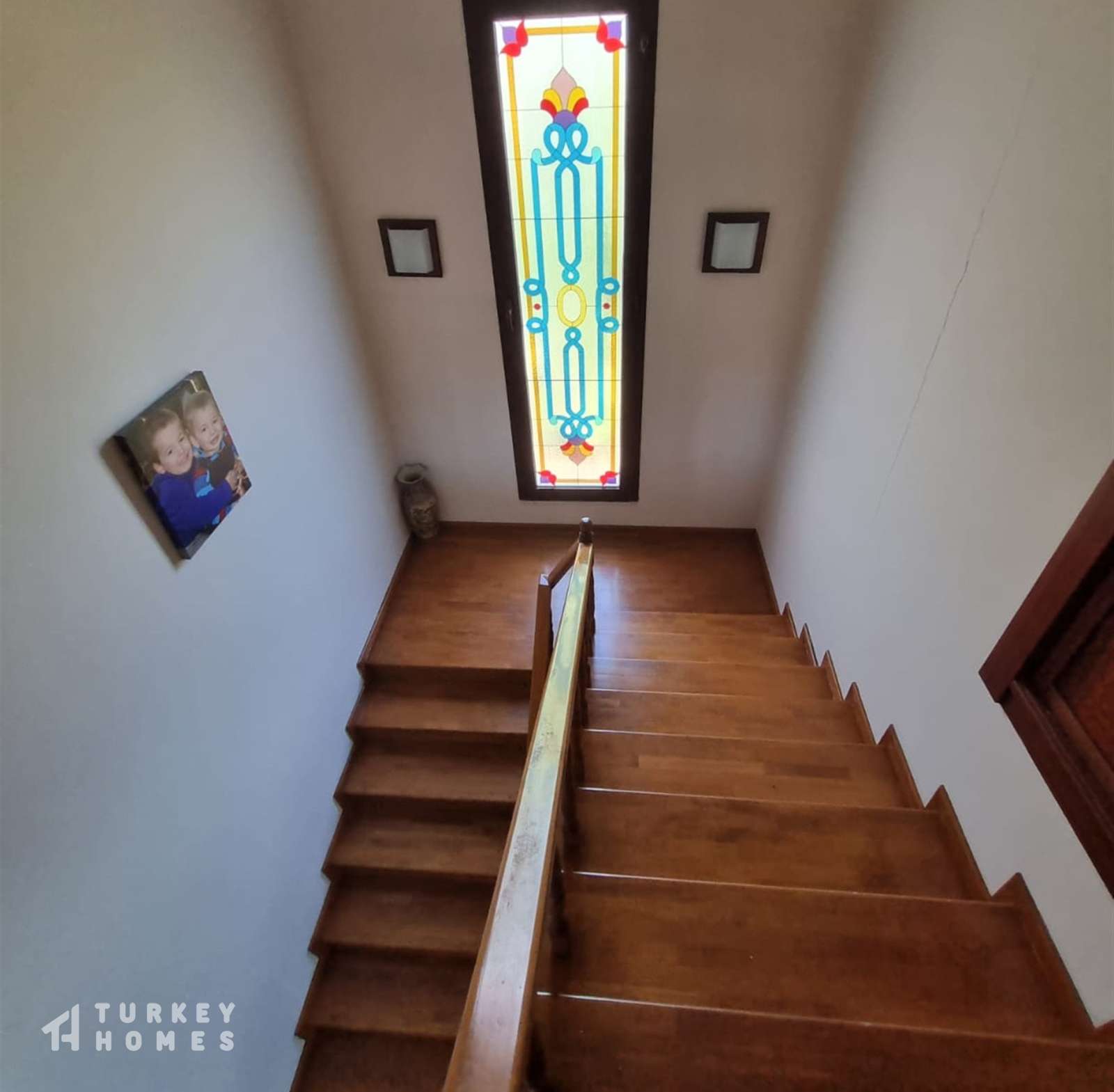 Charming Marmaris Property For Sale In Icmeler - Elegant wooden staircase