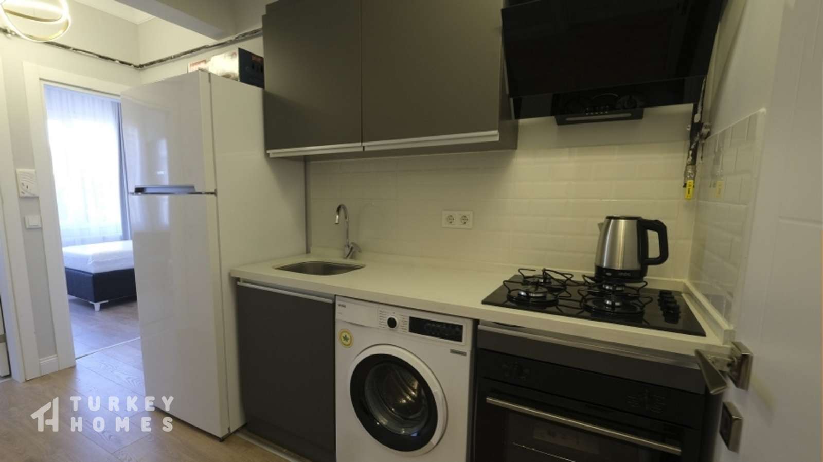 Istanbul Renovated Building For Sale in Istanbul - Kitchen installed with appliances