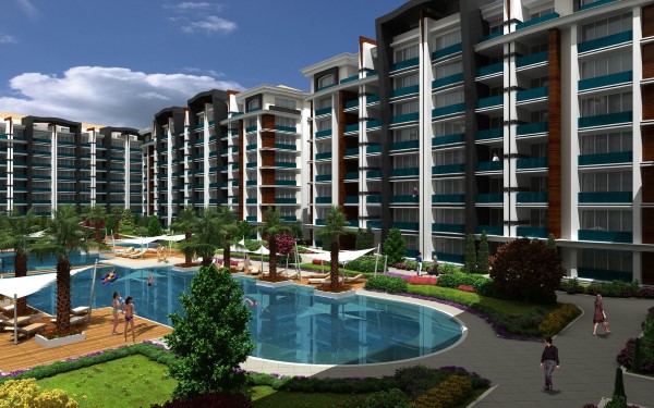 Full Sea View Istanbul Apartments For Sale In the Upmarket Area Of Buyukcekmece - Complex view