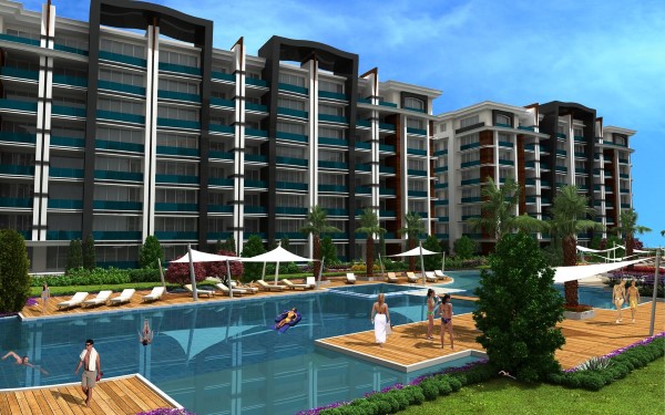 Full Sea View Istanbul Apartments For Sale In the Upmarket Area Of Buyukcekmece - Complex view