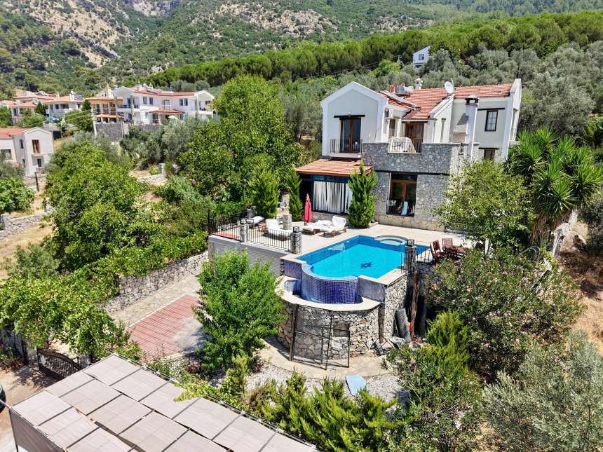 Idyllic Detached Villa In Uzumlu, Fethiye For Sale - A hillside villa with natural surroundings