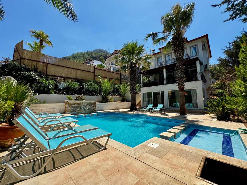 Dramatic Fethiye Villa For Sale In Ovacik With A Private Pool - Main view of the villa with private pool
