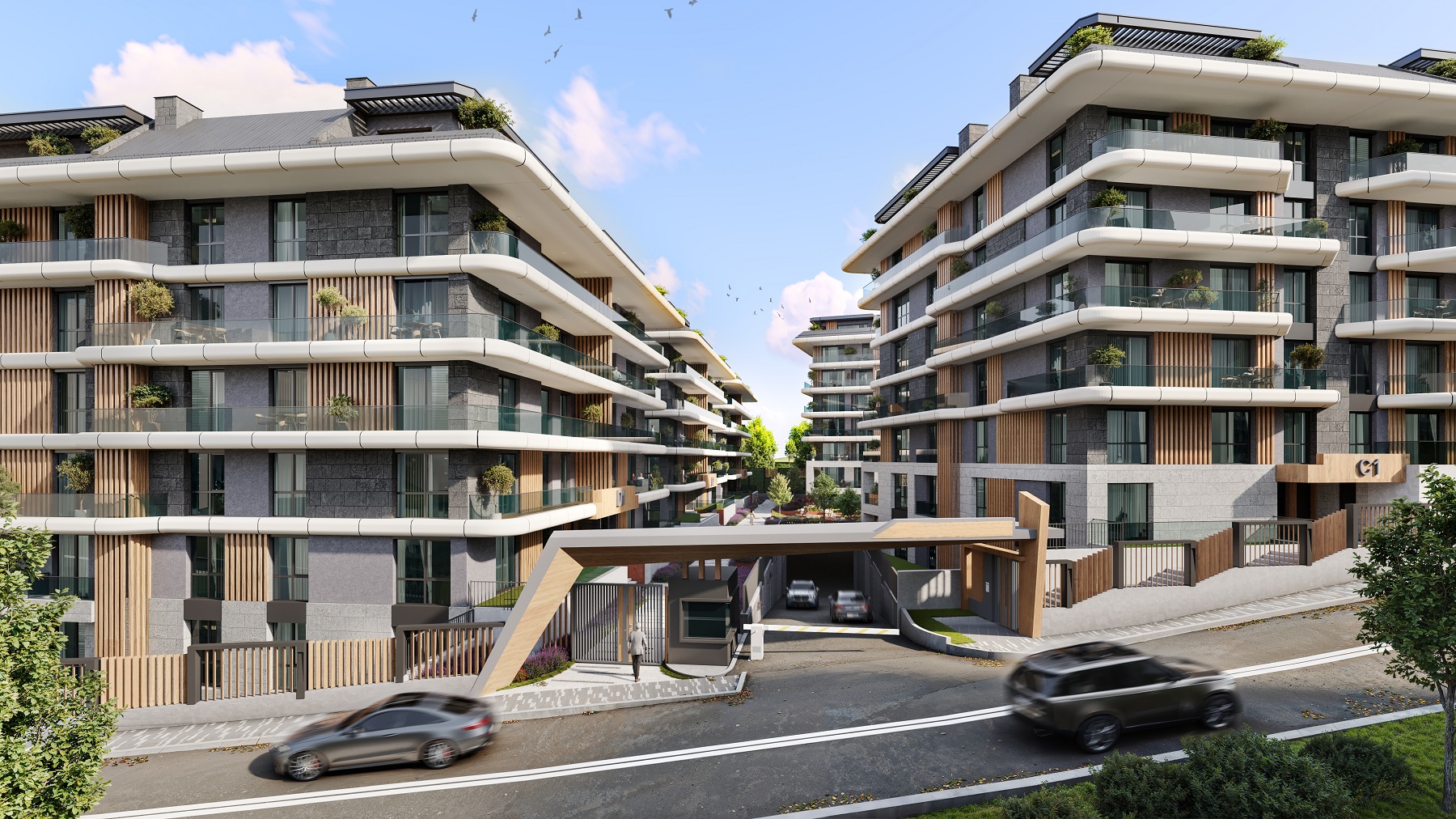 Dynamic City Centre Istanbul Property For Sale - Secure complex entrance with security