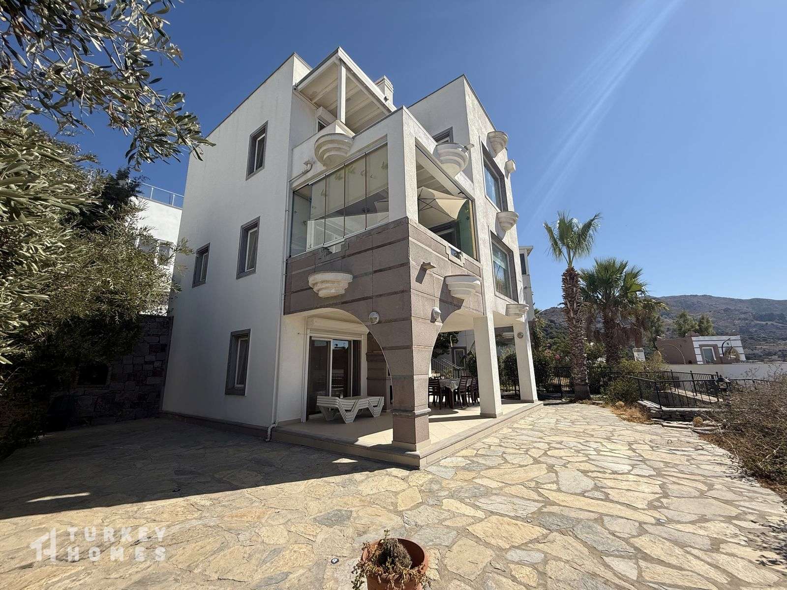Sea View Triplex Bodrum Villa For Sale In Koyunbaba, Gumusluk - View of the villa and exterior