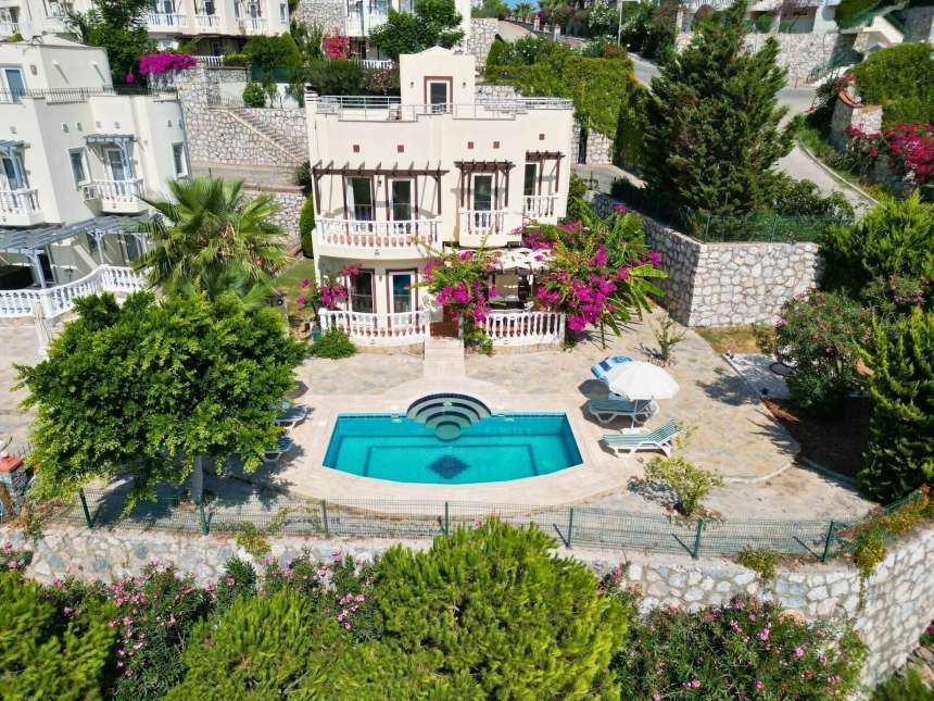 Spectacular Bodrum Villa With A Private Pool For Sale In Bogazici, Milas - Arial showing the entire villa