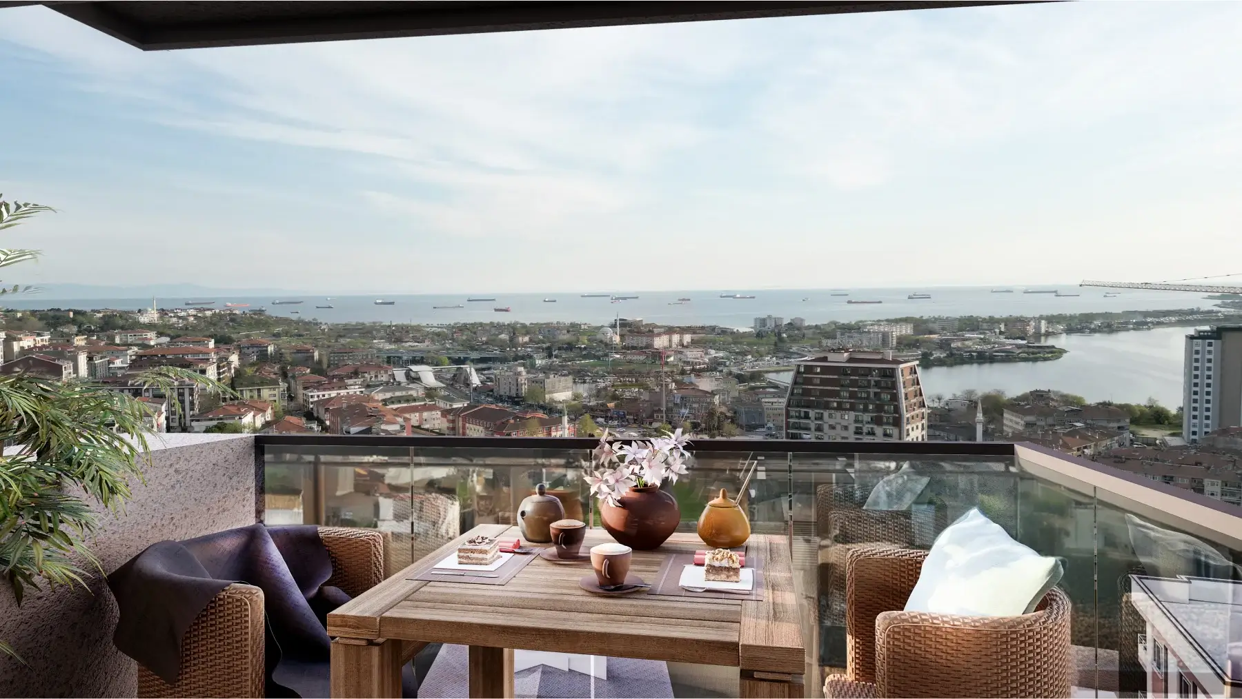 European Istanbul Property For Sale - Sea and lake view balcony