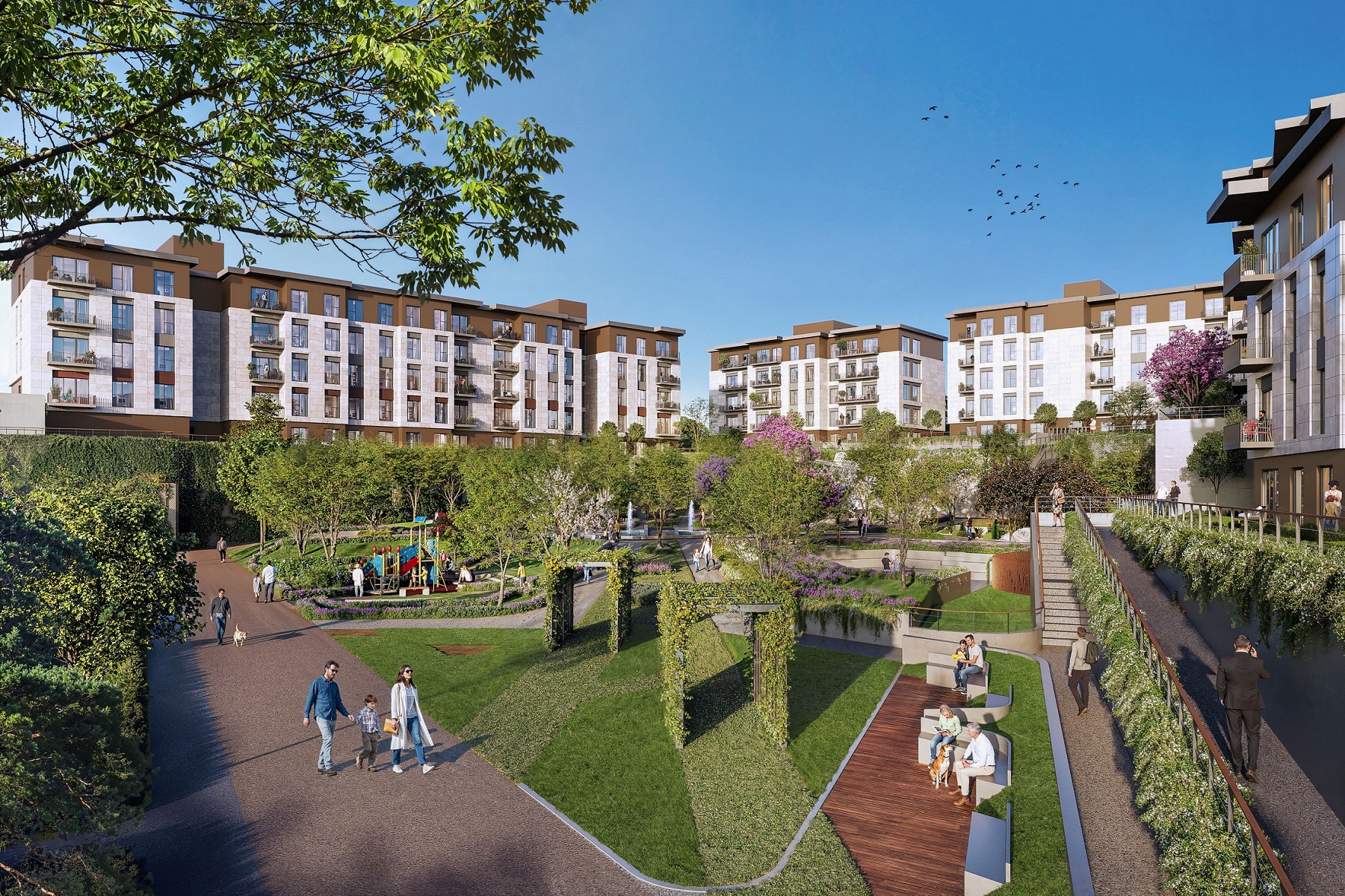 Nearing Completion Apartments For Sale in Basaksehir, Istanbul - Many social areas