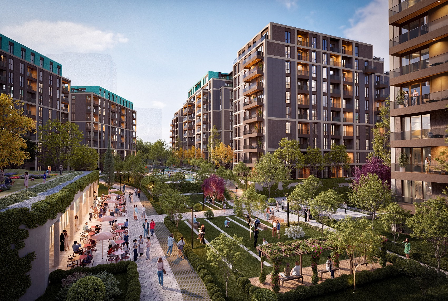 Off-Plan European Istanbul Apartments In Basaksehir For Sale - Gorgeous social areas