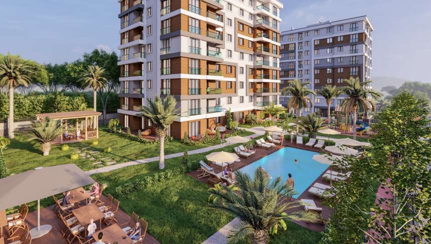 Istanbul Asian Garden Apartment For Sale - Part of a modern complex