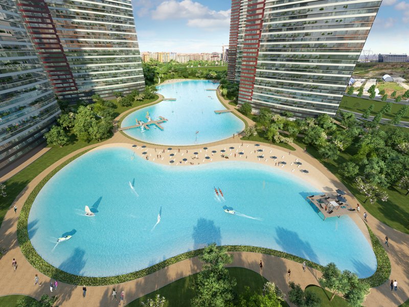 THREE BED LUXURY BAHCESEHIR APARTMENT - Large lake and beach