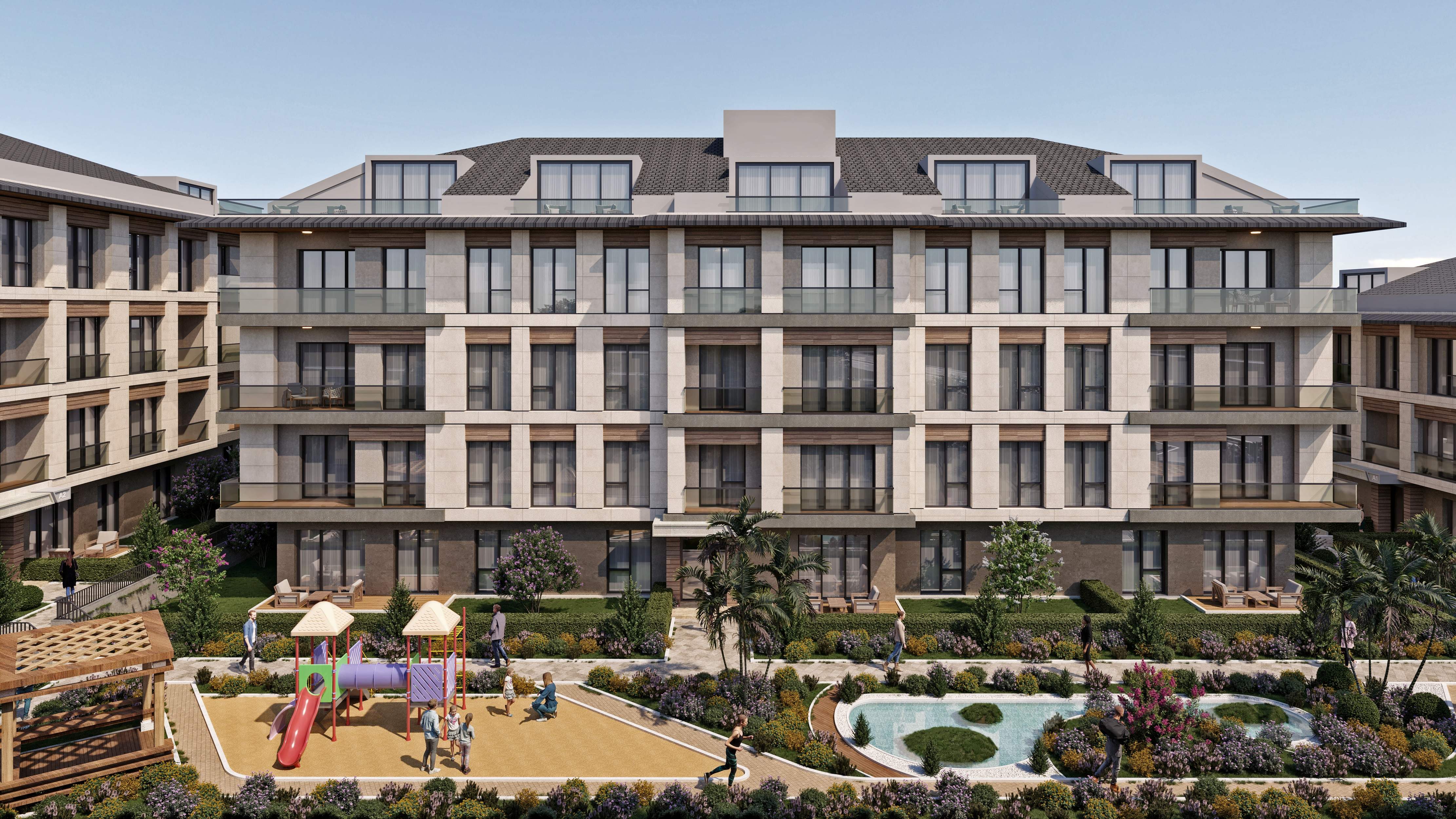 Luxurious Residence Apartments For Sale In Istanbul - A desirable complex with a social exterior