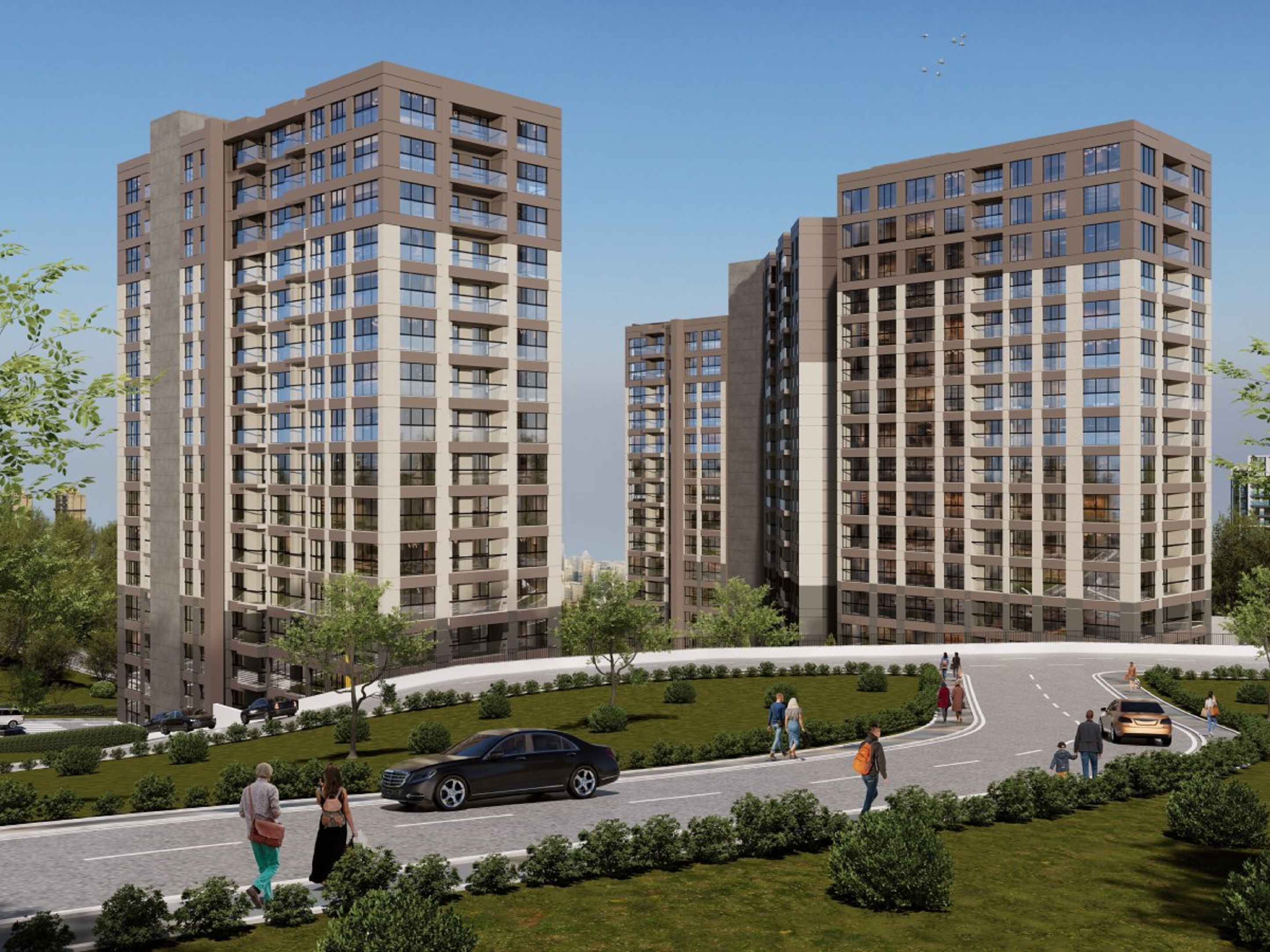 Distinctive Apartments For Sale In Gaziosmanpasa - Landscaped social gardens